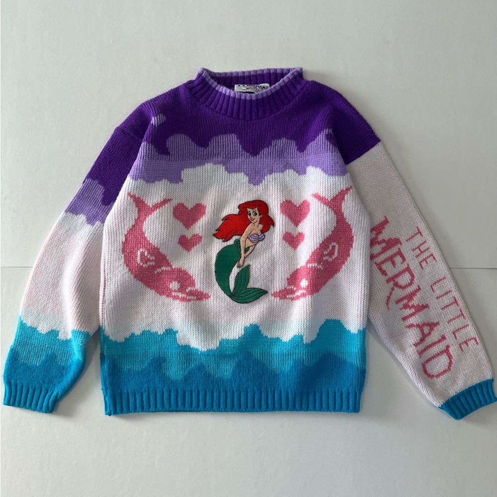 VTG  90's J.J Poole The Little Mermaid Girl's Knit Sweater